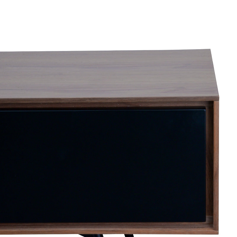 TV Unit With Black Matte Drawers - Black