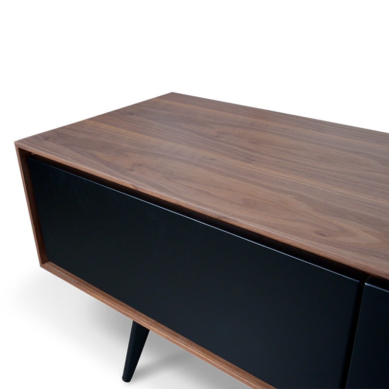 TV Unit With Black Matte Drawers - Black