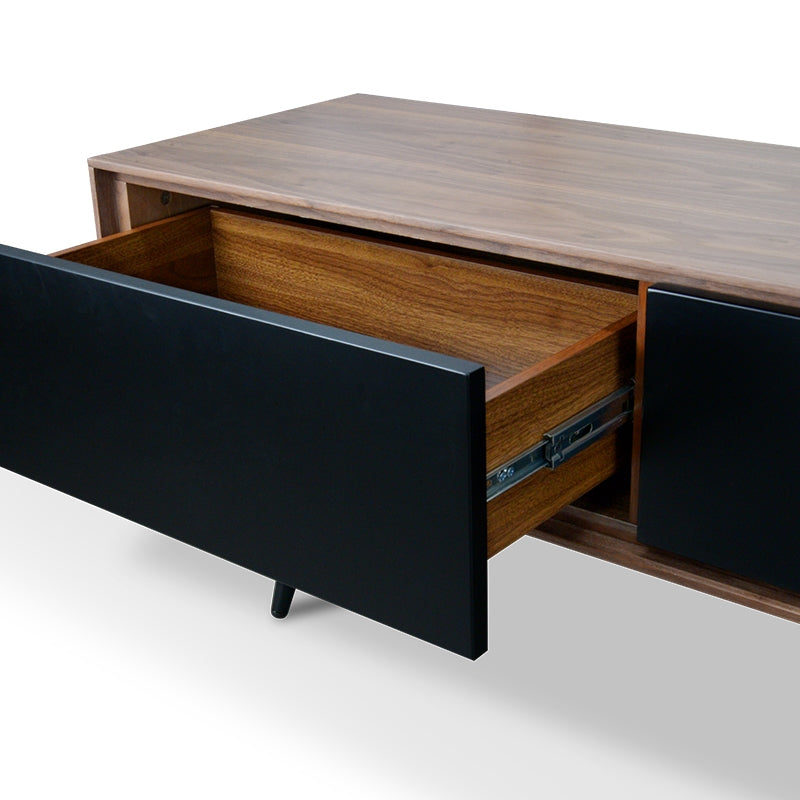 TV Unit With Black Matte Drawers - Black