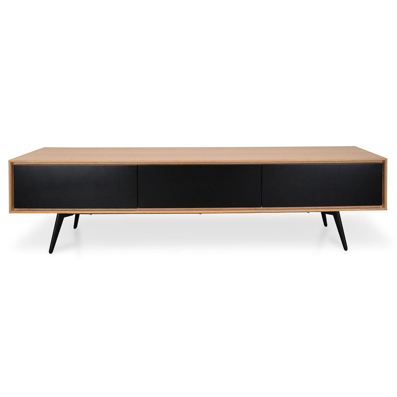 TV Unit With Black Matte Drawers - Black