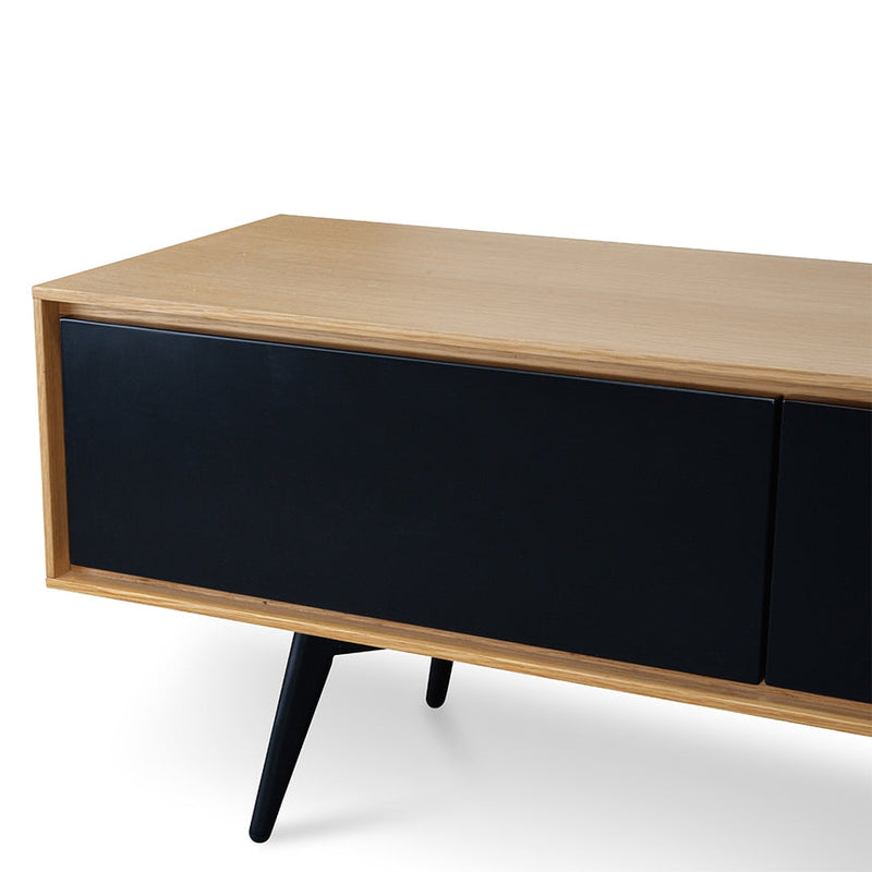 TV Unit With Black Matte Drawers - Black