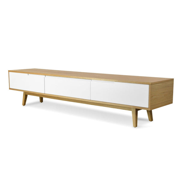 2.1m TV Entertainment Unit - Lowline - Natural