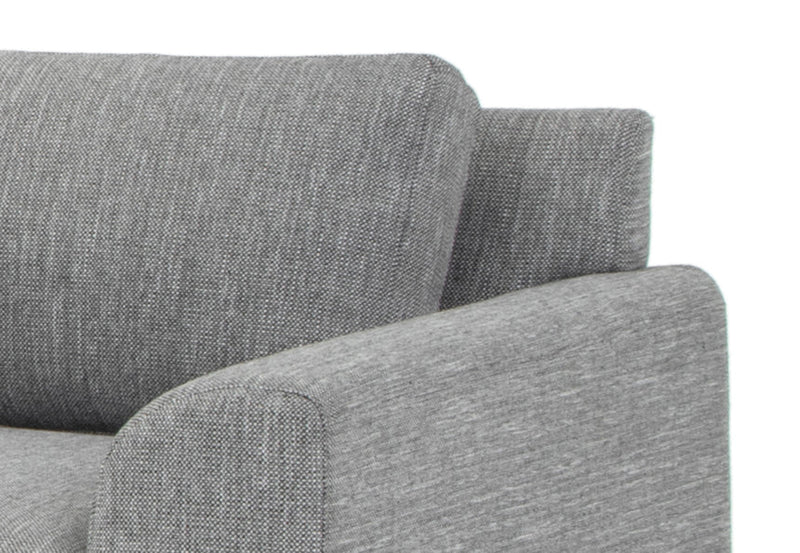 3 Seater Right Chaise Sofa - Graphite Grey with Black Legs