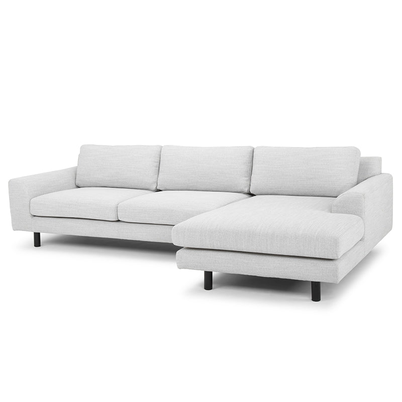 CLC2869-FA 3 Seater Left Chaise Sofa - Graphite Grey with Black Legs