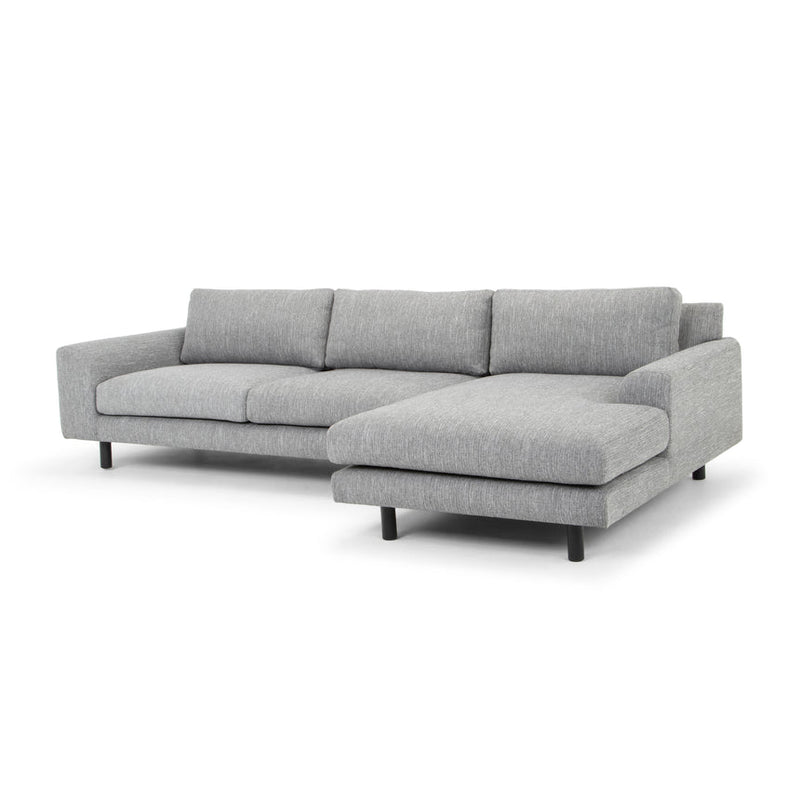 CLC2869-FA 3 Seater Left Chaise Sofa - Graphite Grey with Black Legs