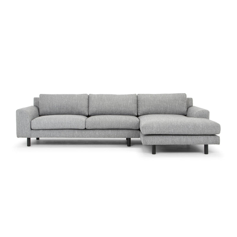 CLC2869-FA 3 Seater Left Chaise Sofa - Graphite Grey with Black Legs