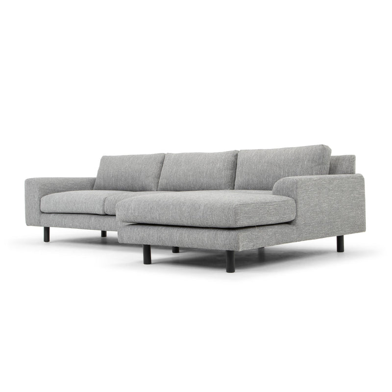 CLC2869-FA 3 Seater Left Chaise Sofa - Graphite Grey with Black Legs