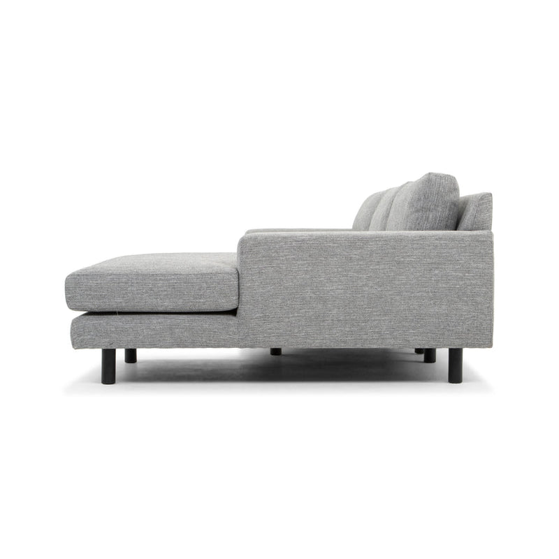 CLC2869-FA 3 Seater Left Chaise Sofa - Graphite Grey with Black Legs