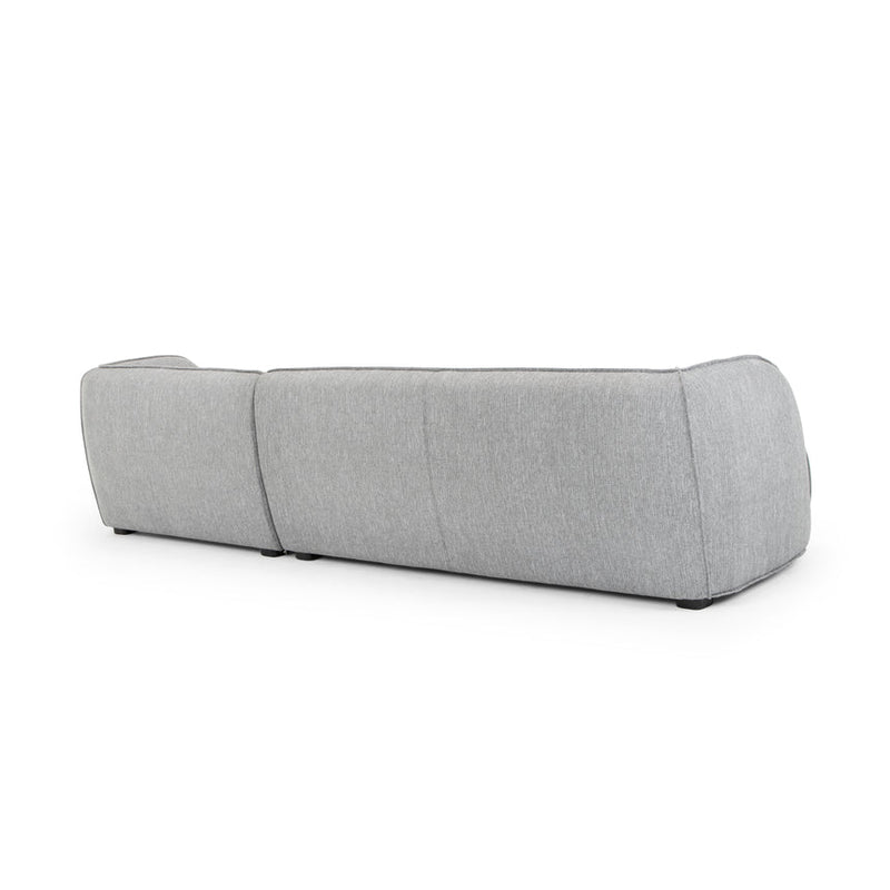 CLC724 3 SEATER RIGHT CHAISE SOFA - LIGHT TEXTURE GREY