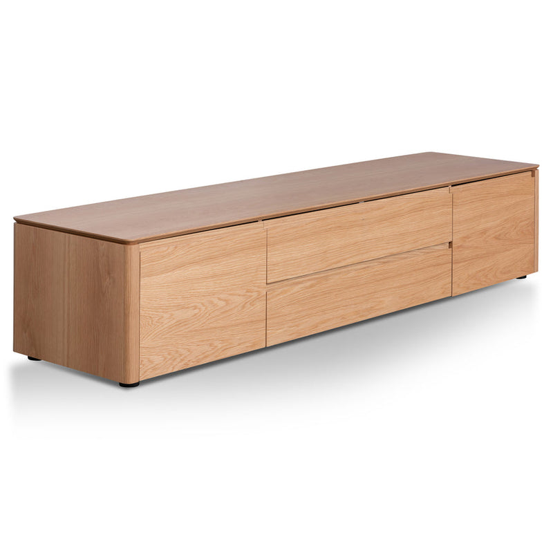 TV Entertainment Unit with Middle Drawer - Natural Oak