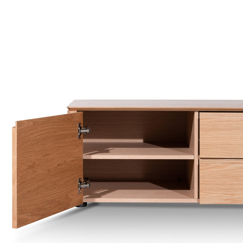 TV Entertainment Unit with Middle Drawer - Natural Oak