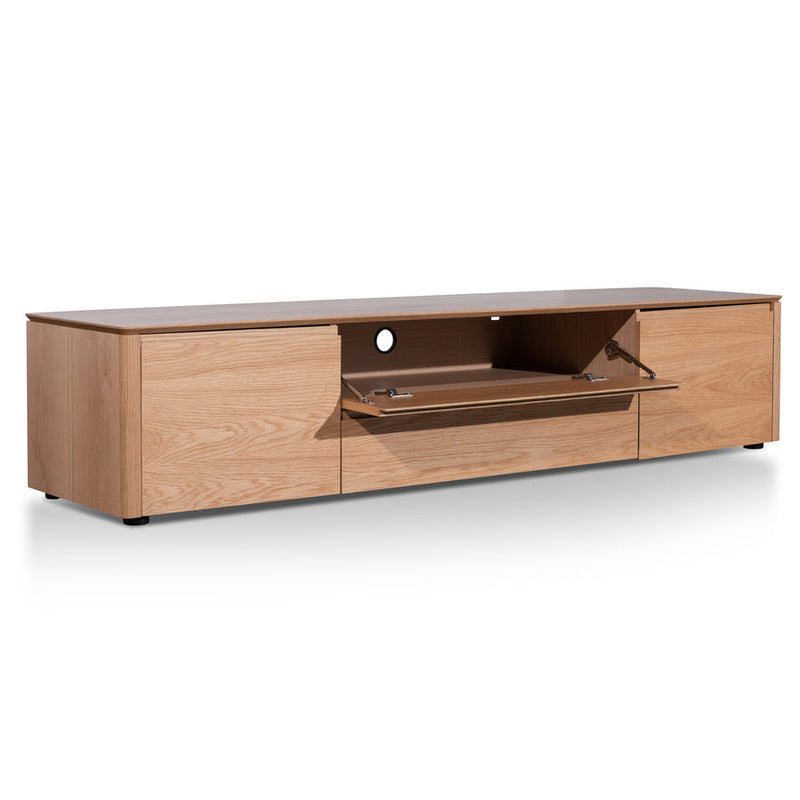 TV Entertainment Unit with Middle Drawer - Natural Oak