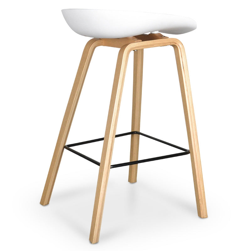 65cm Bar Stool - Black Plastic Seat - Black Frame