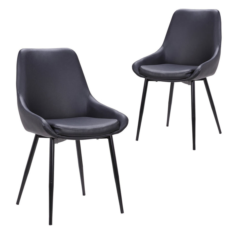 Dining Chair - Black PU (Set of 2)