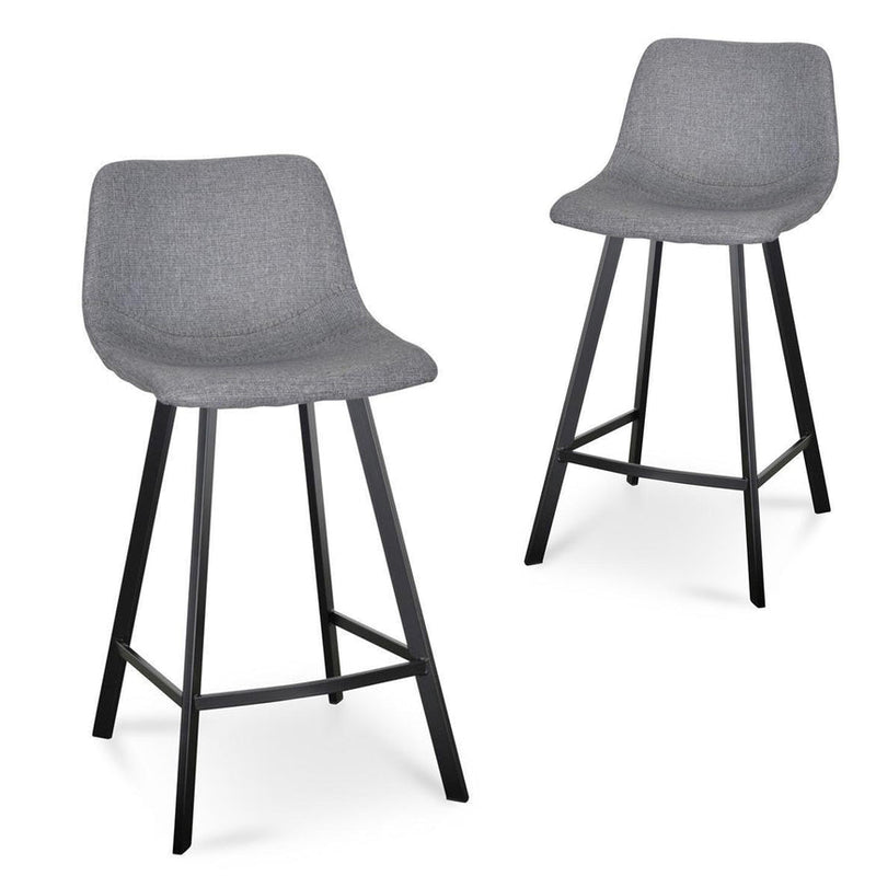 65cm Bar Stool - Cinnamon Brown PU Leather (Set of 2)