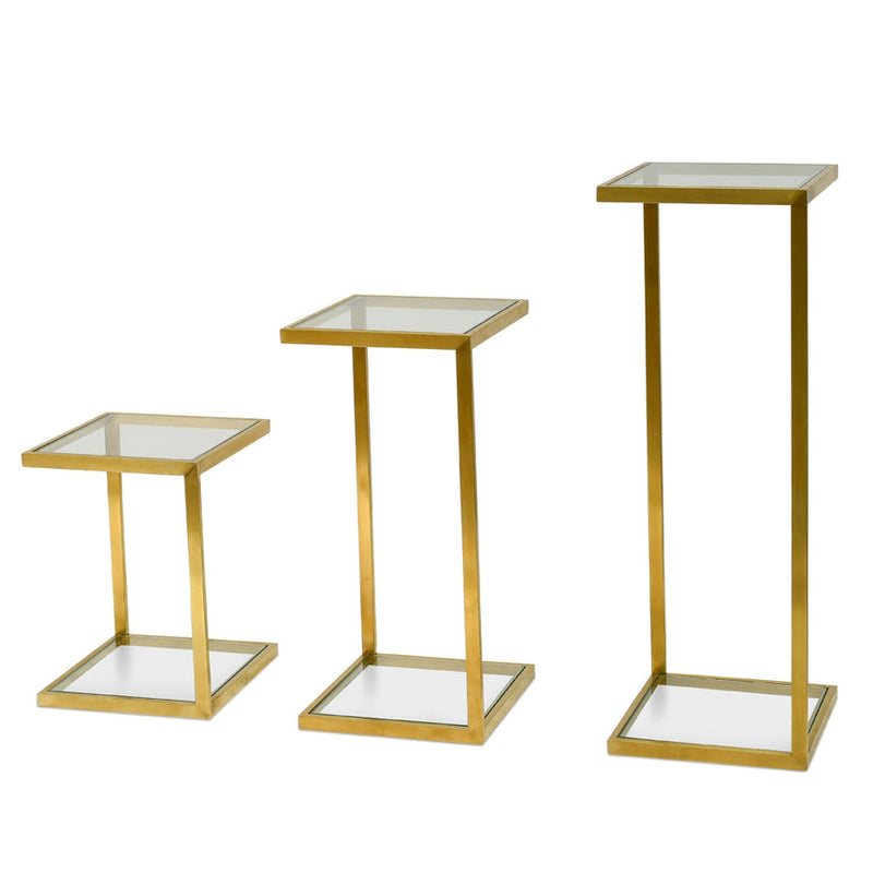 Glass Side Table - Gold Base