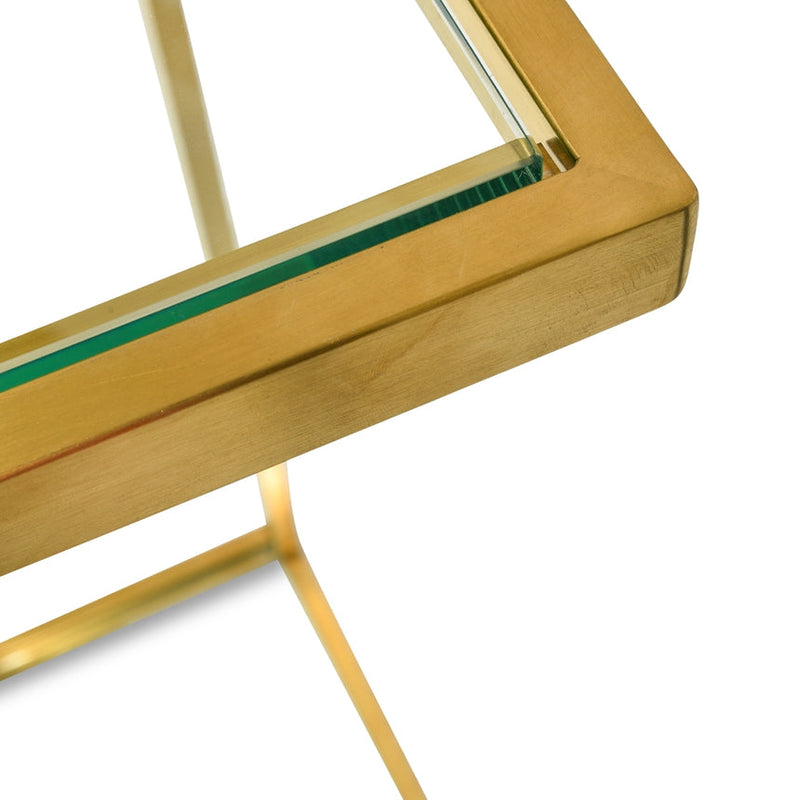 Glass Side Table - Gold Base