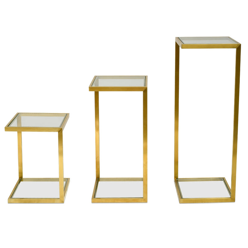 Glass Side Table - Gold Base