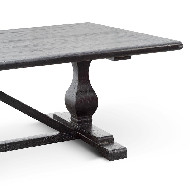 3m Reclaimed Dining Table - Black- 120cm (W) - Thick Top