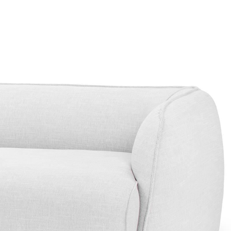 3 Seater Left Chaise Fabric Sofa - Light Texture Grey