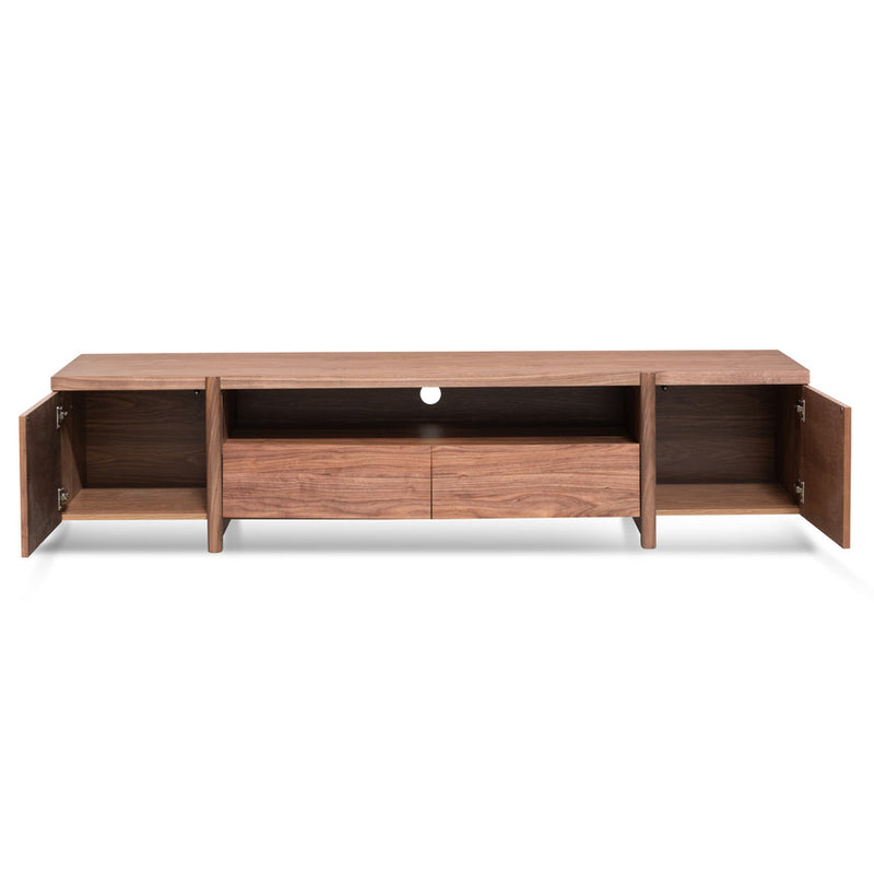 Lowline 2.1m Entertainment TV Unit - Black Oak - Timber Legs