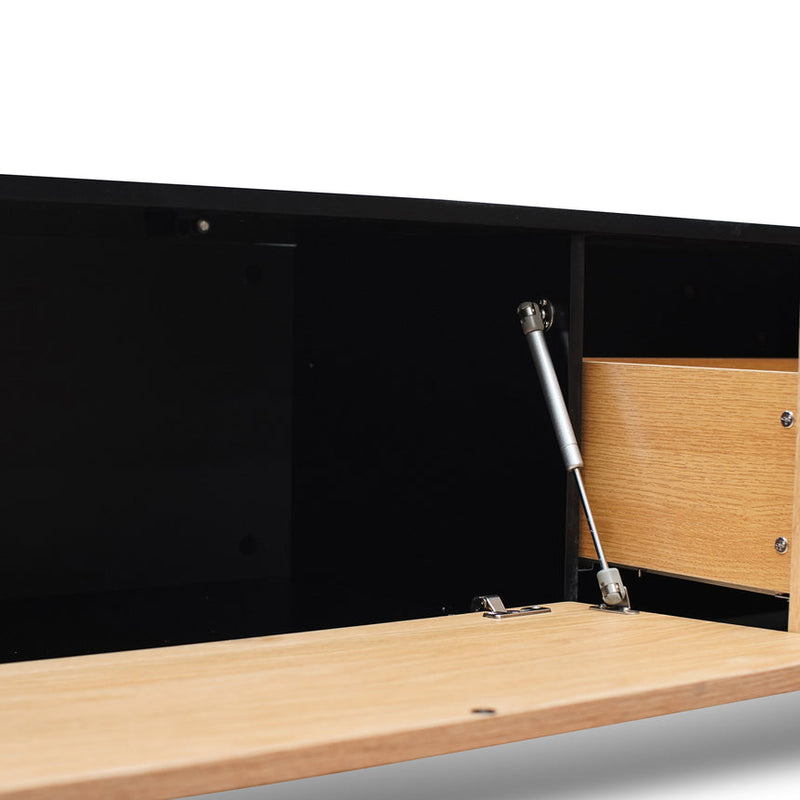 2.3m Wooden Entertainment Unit - Full Black