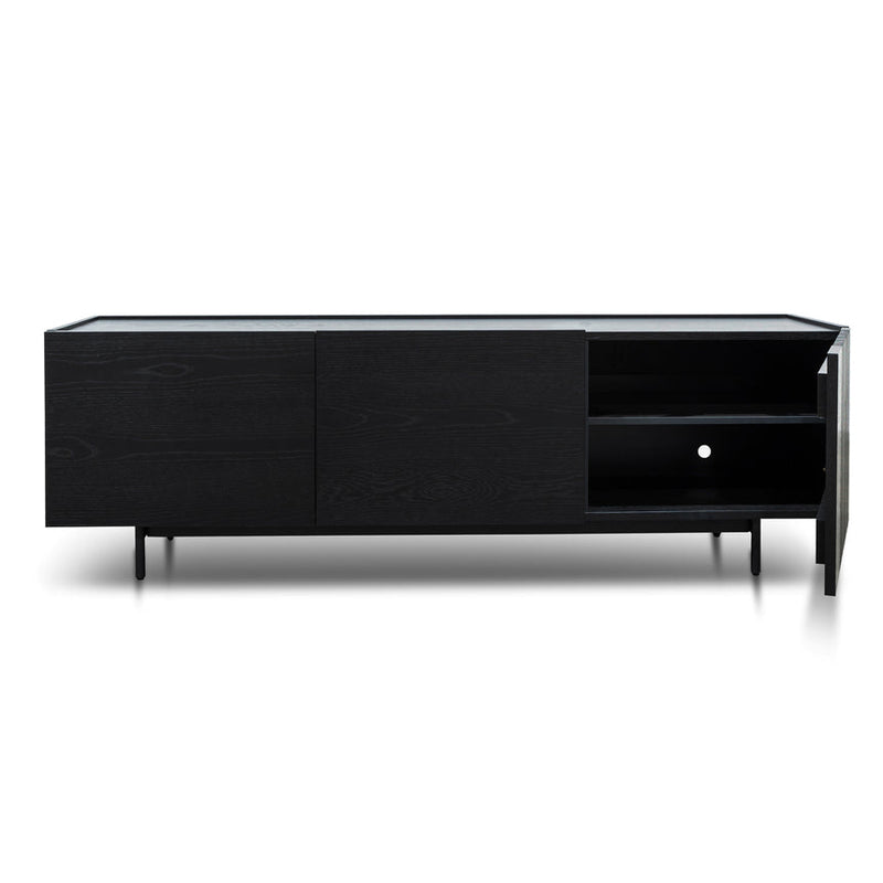 Entertainment TV Unit - Natural with Black Legs