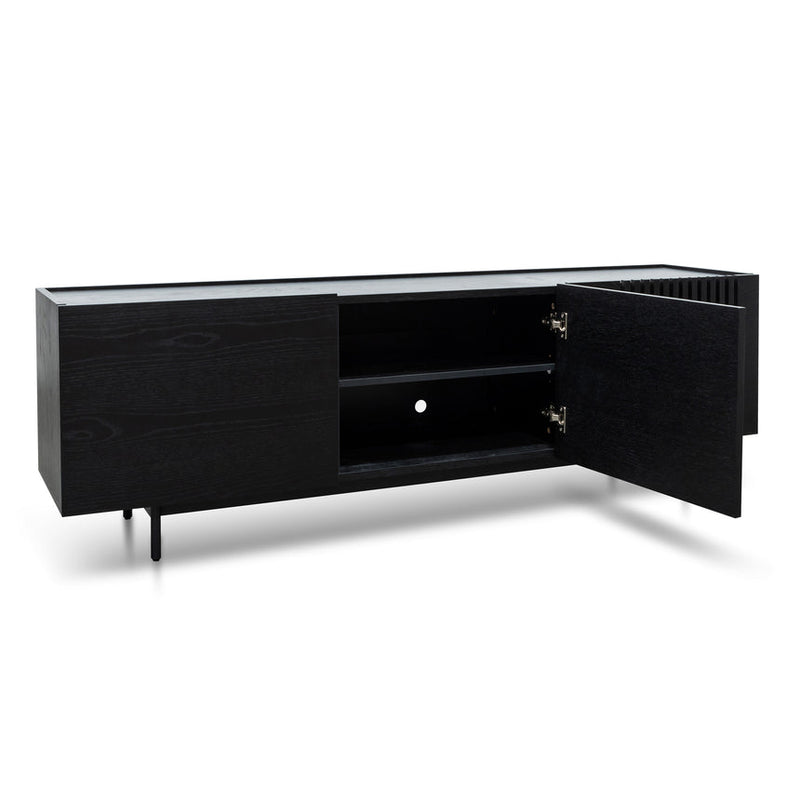 Entertainment TV Unit - Natural with Black Legs