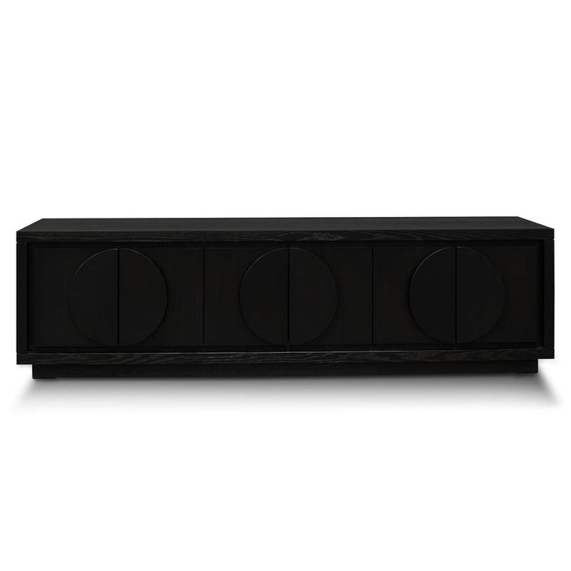 2m Entertainment TV Unit - Textured Espresso Black