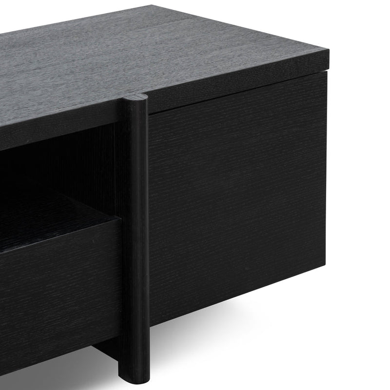 Lowline 2.1m Entertainment TV Unit - Black Oak - Timber Legs