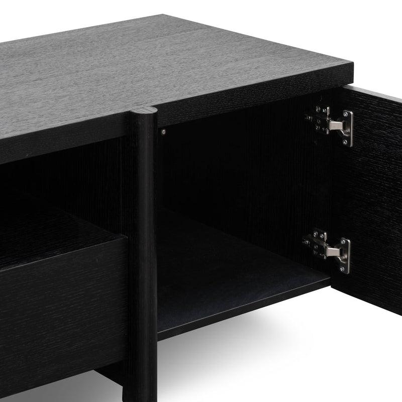 Lowline 2.1m Entertainment TV Unit - Black Oak - Timber Legs