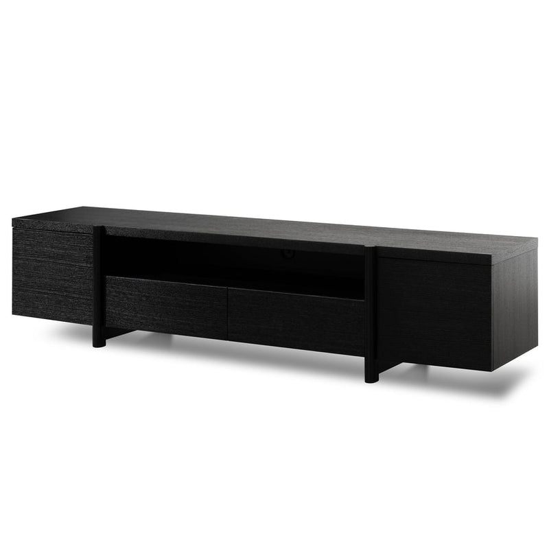 Lowline 2.1m Entertainment TV Unit In Walnut - Timber Legs