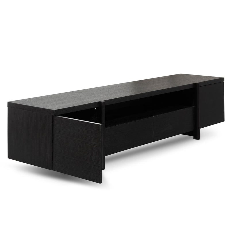 2.1m Entertainment TV Unit - Lowline - Full Natural - Timber Legs