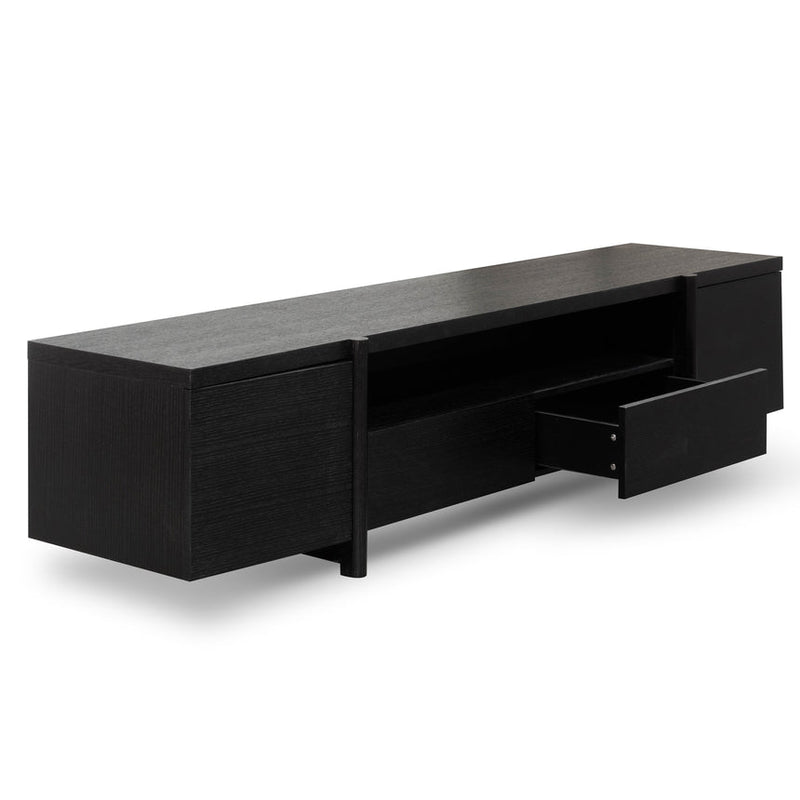 2.1m Entertainment TV Unit - Lowline - Full Natural - Timber Legs