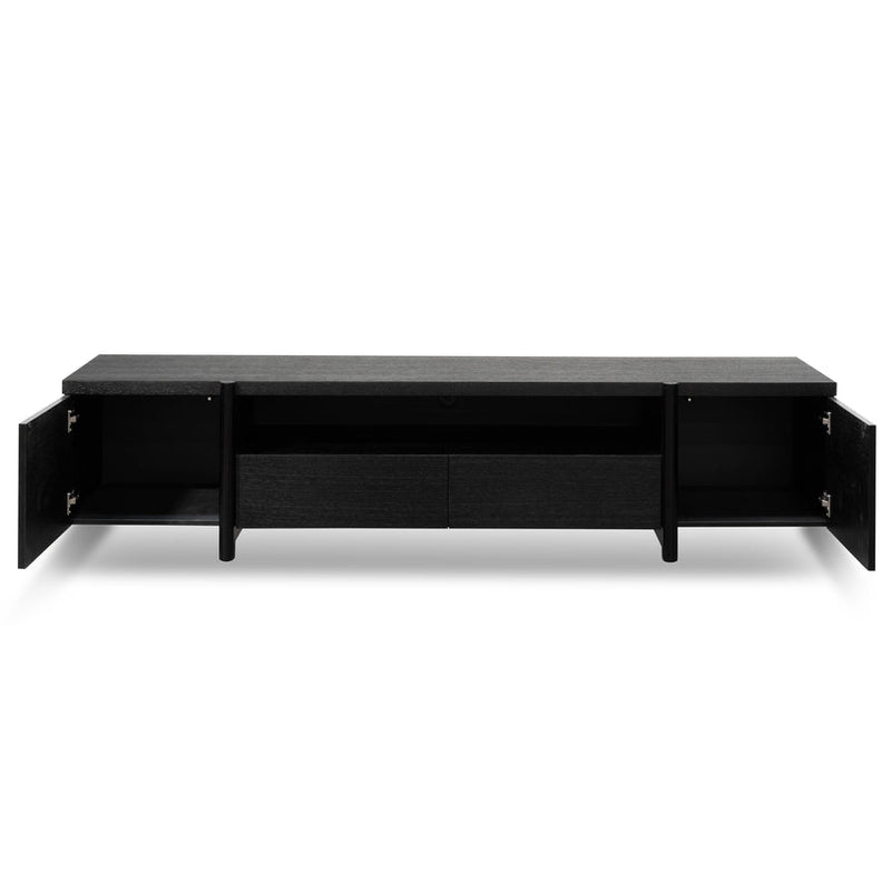 2.1m Entertainment TV Unit - Lowline - Full Natural - Timber Legs