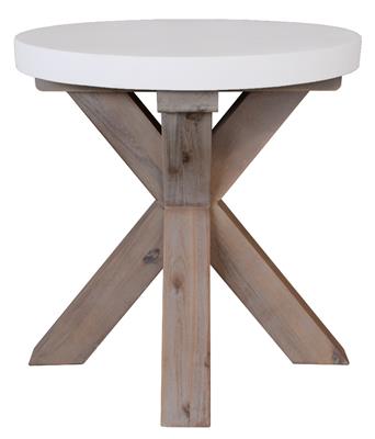 CHARLESTON ROUND LAMP TABLE DIA50X50CM-WHITE TOP