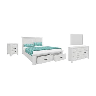 FLORIDA QUEEN BED, DRESSER, MIRROR & BEDSIDES-KIT