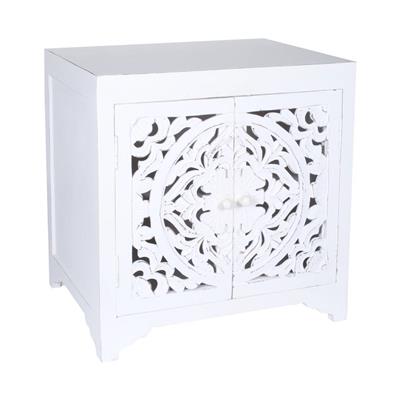 DIAS BESIDE TABLE 58X42X58CM-WHITE ANTIQUE