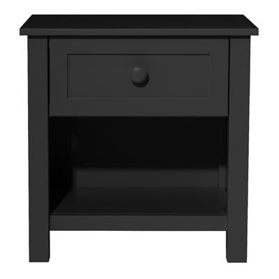 JESSE 1DRW/SHELF BEDSIDE 40X53X53.5CM-BLACK