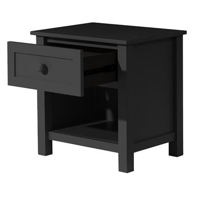 JESSE 1DRW/SHELF BEDSIDE 40X53X53.5CM-BLACK