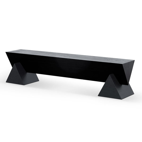 1.9m Elm Bench - Full Black