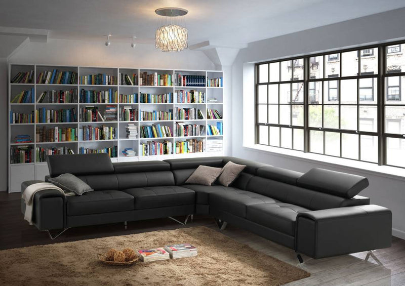 Bellagio Corner Sofa 2s+cnr+2s Black