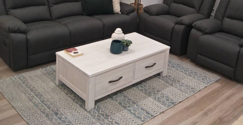 Florida Coffee Table With 2 Drawer 127x66.5x40cm