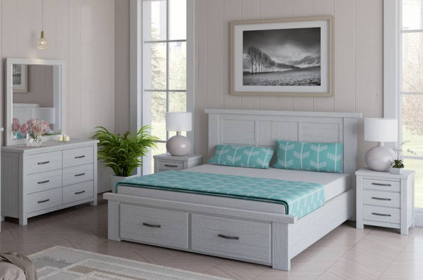 Florida Double Bed, Dresser, Mirror & Bedsides-Kit