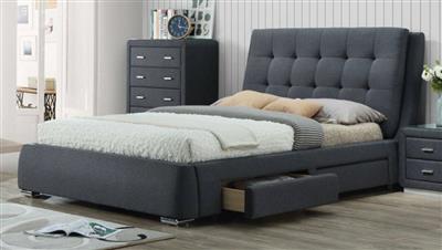 Vara Queen Bed Mkii 181x241.5x119cm Grey 6ctn