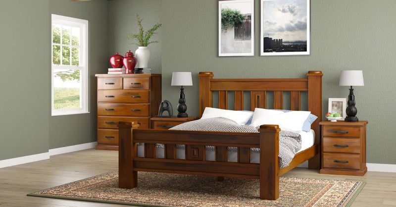 Jamaica 4pc Queen Bed Tallboy-Kit