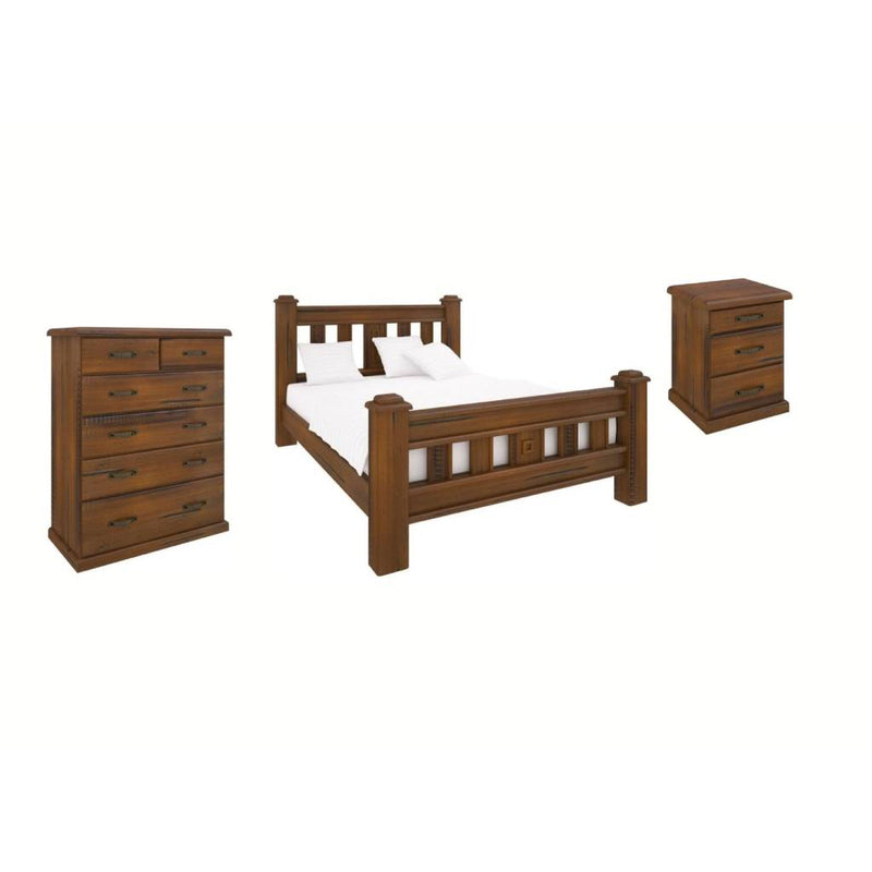 Malmo 4pc King Bed, Tallboy Bedsides-Kit