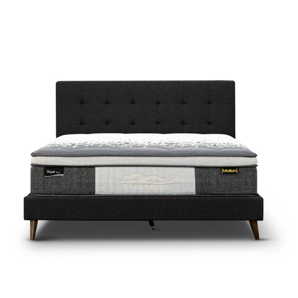 Yulara Queen Bed 160x223.5x106cm Charcoal 3ctn