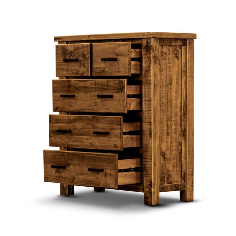 Outback Tallboy 2 Over 3 Drws 105x43x118cm-Oak