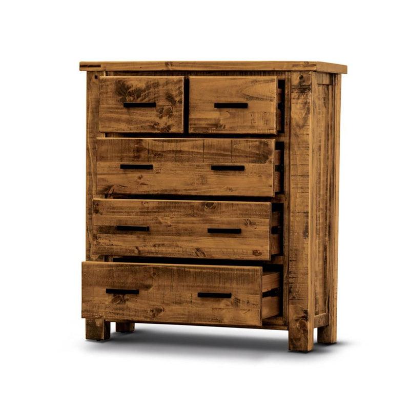 Outback Tallboy 2 Over 3 Drws 105x43x118cm-Oak